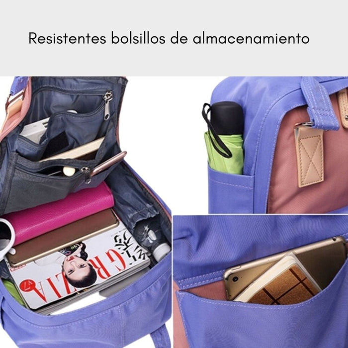Mochila Doughnut azul oscuro y rosa