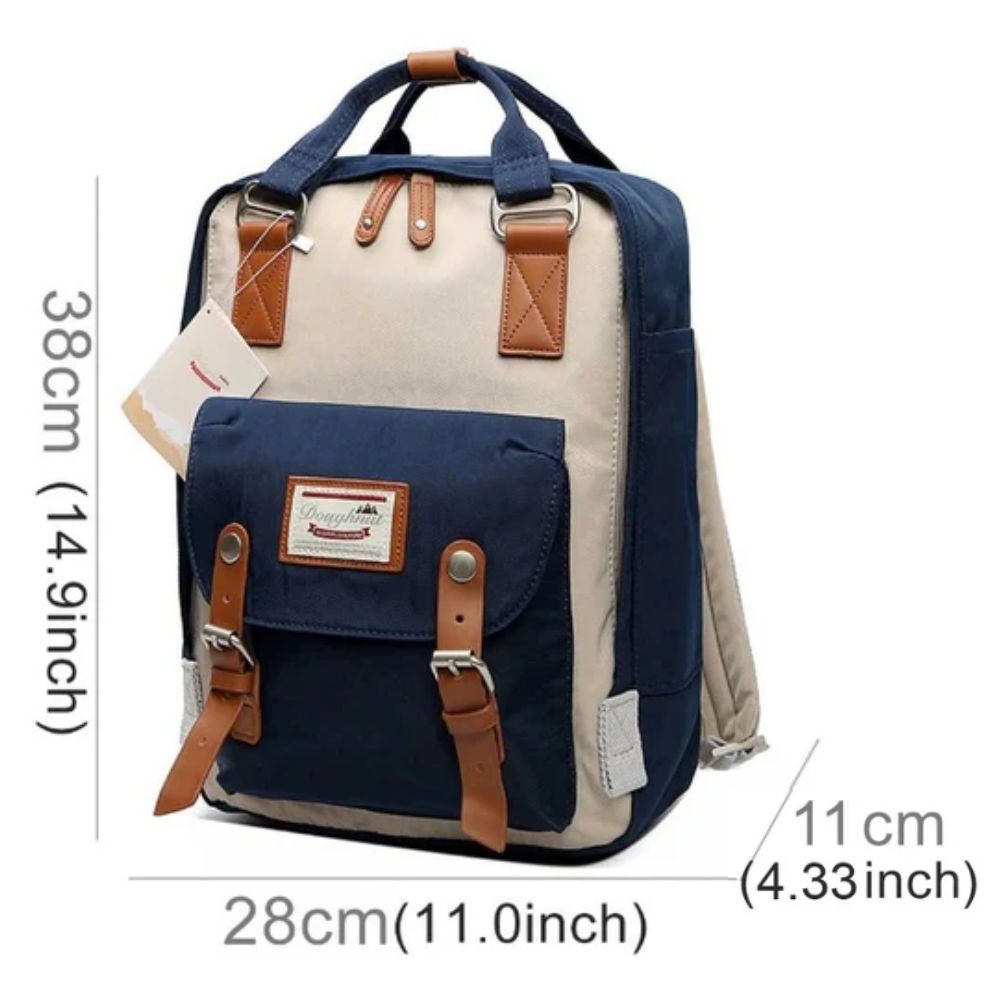 Mochila Doughnut Azul Oscuro y Marfil