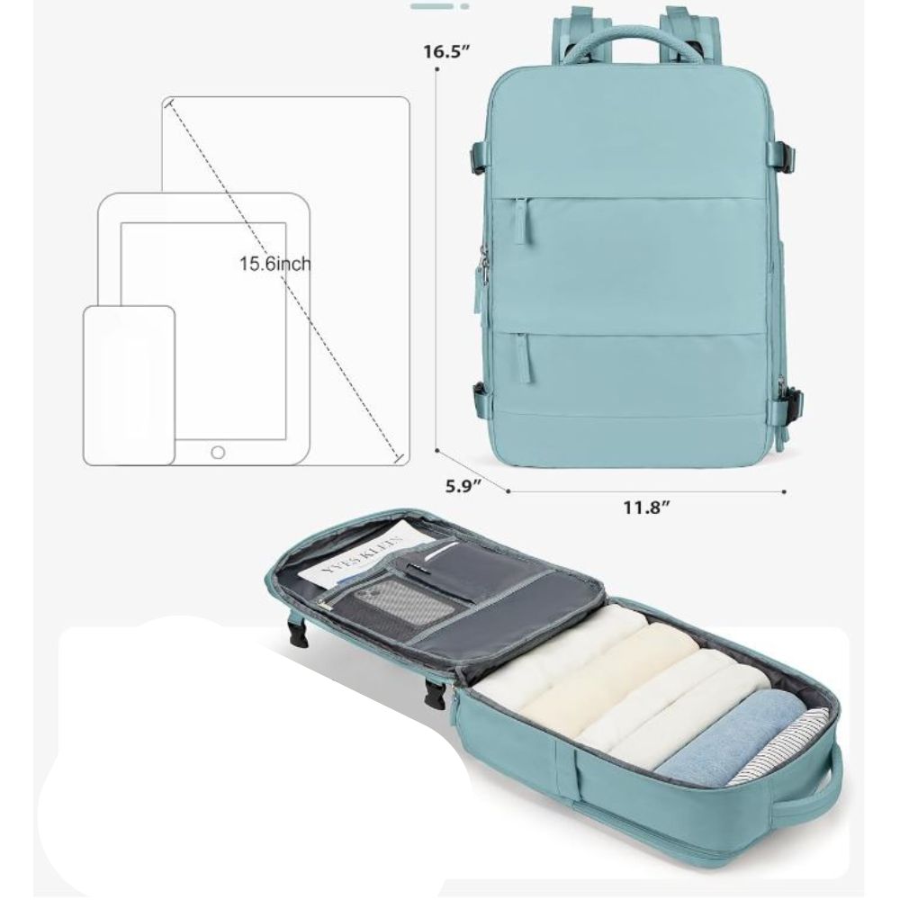 Mochila Viajera para Cabina Premium Verde Claro