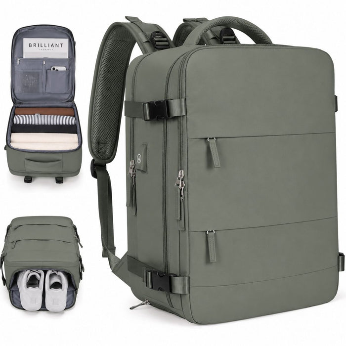 Mochila Viajera para Cabina Premium Verde Militar