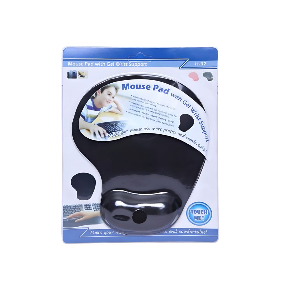 Mouse Pad Ergonomico con Gel - Negro