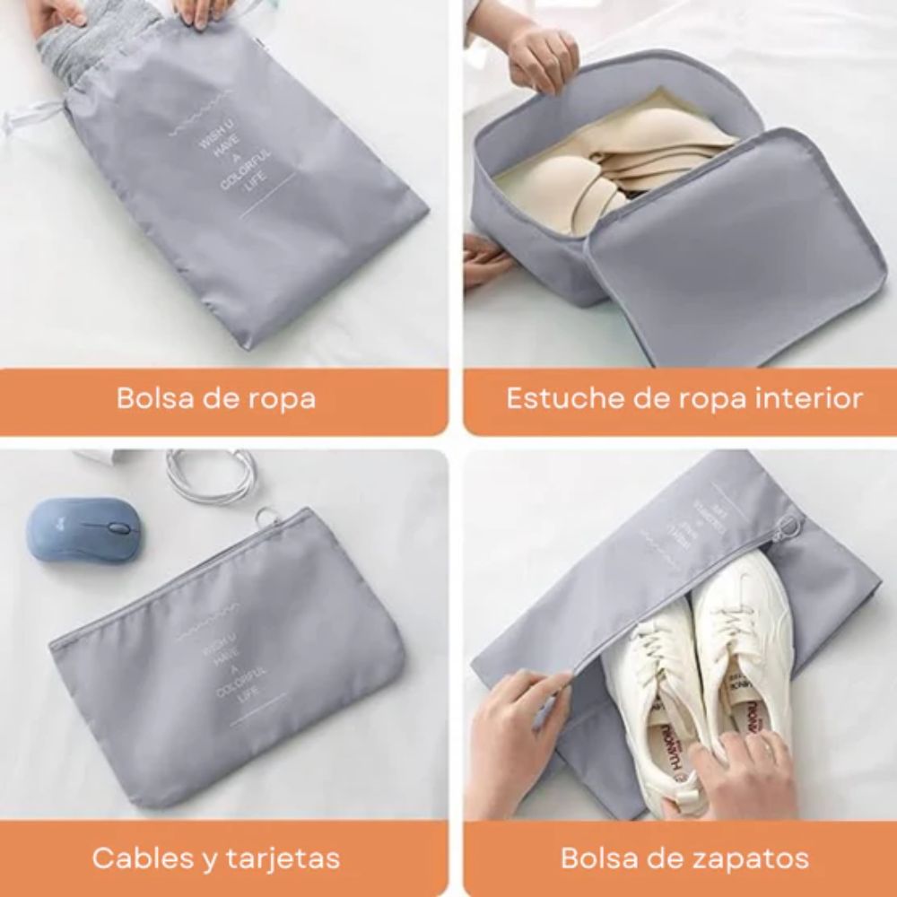 Organizadores de maleta 7 Pcs - Gris