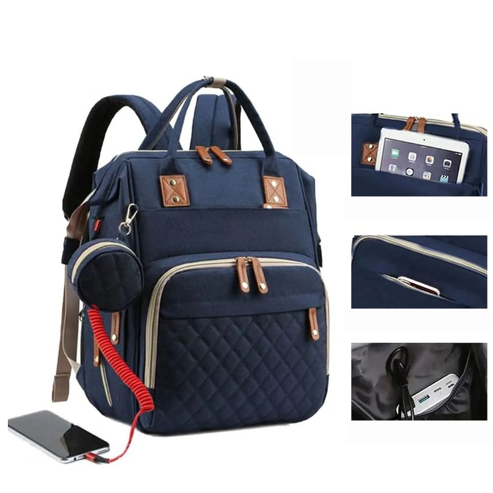 Mochila pañalera confort Azul