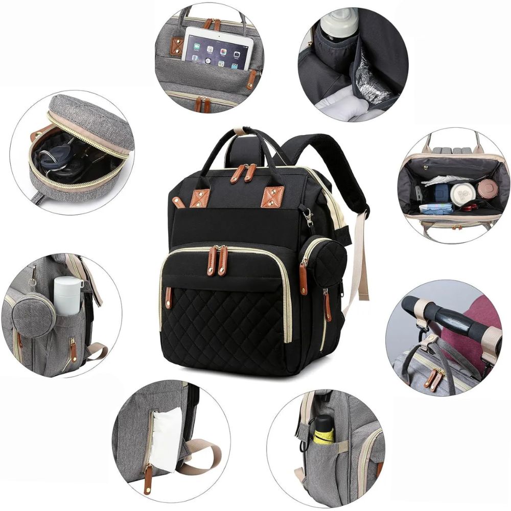 Mochila pañalera confort Negro