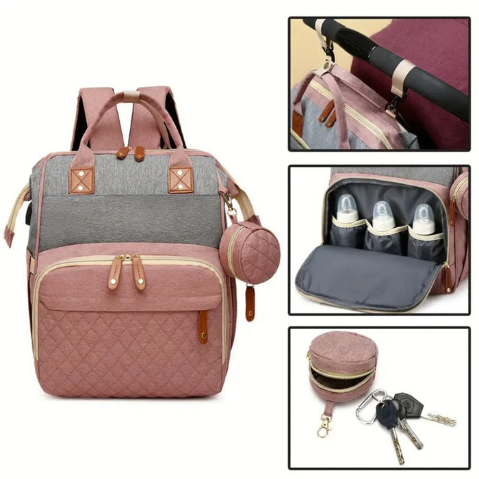 Mochila pañalera confort Rojo y gris
