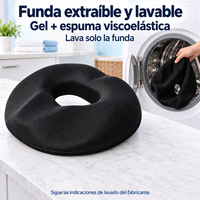 Cojín picaron ergonómico, Gel - Negro