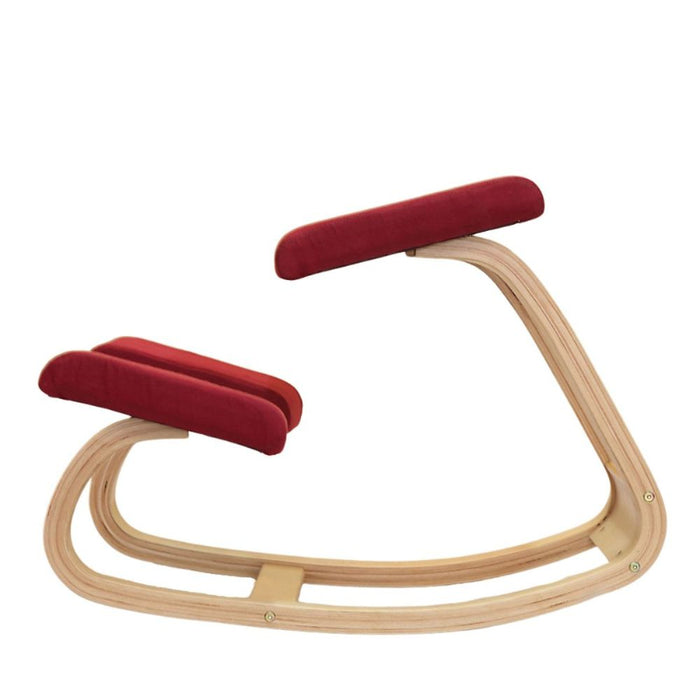 Silla ergonómica de rodilla madera bambú, Rojo