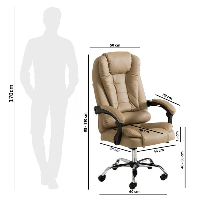 Silla ergonómica gerencial 7 vibromasajes - Cappuccino