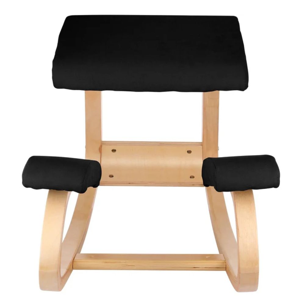 Silla ergonómica de rodilla madera bambú, Negro
