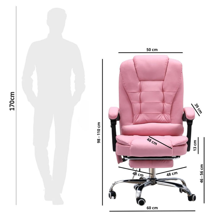 Silla ergonómica gerencial 7 vibromasajes - Rosado