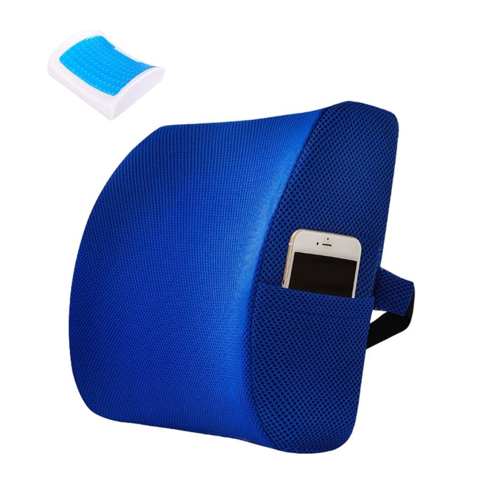 Respaldar cintura con gel, Azul