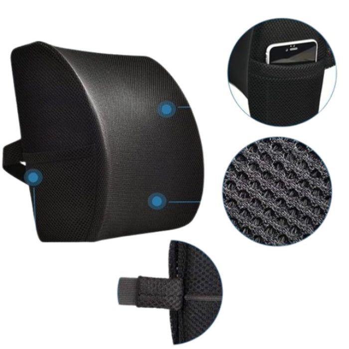 Respaldar cintura con gel, Negro