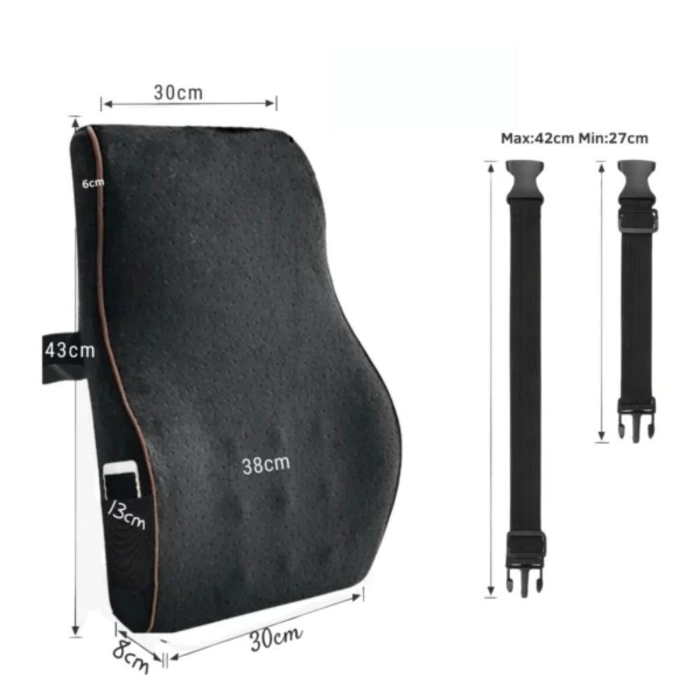 Cojín de Respaldo Ergonómico con Gel y Carbón de Bambú Dauer – Negro