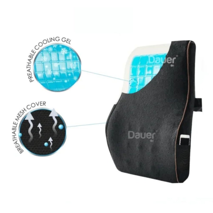 Cojín Lumbar con Gel, Carbón de bambú - Negro